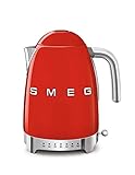 Smeg KLF04RDEU Hervidor eléctrico con Control de Temperatura, 2400 W, 1.7...