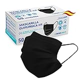 TECNOL HEALTH Mascarillas Quirúrgicas Negras - Fabricadas en España - 50...