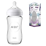 Philips Avent SCF053/17 - Biberón natural de cristal, 240 ml