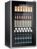 Kndko - Refrigerador para bebidas - Mini refrigerador de 130 latas con estantes...