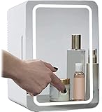 Btstil Mini nevera cosmética, nevera portátil de 8 l con espejo de maquillaje...