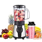 Moulinex Blend&Go - Batidora de vaso de 300 W, con jarra y botella de plástico...