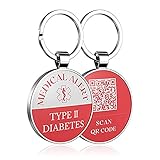DISONCARE Llavero de Alerta médica Personalizado,QR Meical ID Etiquetas,...