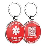 DISONCARE llavero de alerta médica personalizado,QR Meical ID etiquetas,...