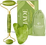 Plantifique - Rodillo Facial de Jade 100% Auténtico - Masajeador Facial Antiarrugas Para Tonificar y Reafirmar