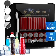 minibar con puerta de vidrio