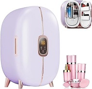 SATSAT Mini Refrigerador De Belleza para Maquillaje, Refrigerador De CosméTicos PortáTil De 10 L, PreservacióN Inteligente De 8 ℃ -15 ℃, Silencioso, Luces Integradas, Regalo para Mujeres Y NiñAs