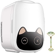 YUTGMasst Mini Refrigerador Portátil/Pequeña Nevera,Refrigerador Cosmeticos con Rodillo De Jade,6 litros, para Maquillaje Y Cuidado La Piel, Sala, Automóvil Bar Habitacion Silencioso (12V/110-220V)