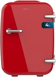 nevera mini para habitación estilo vintage en color rojo y tirador cromado